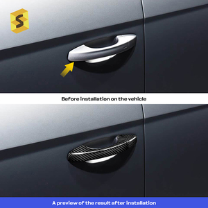 Shasha Finitura Maniglia Esterna in Vera Fibra di Carbonio per <span class=keywords><strong>Seat</strong></span> Cupra <span class=keywords><strong>Leon</strong></span> 2017-2020 Accessori Esterni Auto - Product Image 2