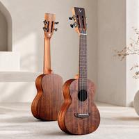Wholesale 23 Inch Solid Top Acacia Wood Ukulele with 4 Nylon String and Mahogany Neck Matte Finish Sweet Tone Customisable