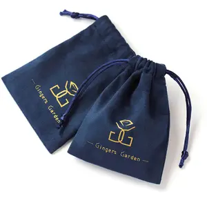9*7cm takı çantası İpli hediye kadife torbalar Logo
