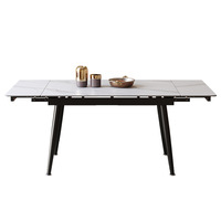 Table à manger rectangulaire de luxe légère avec dessin rétractable Rock Board Stretch Folding pour petit appartement usage domestique