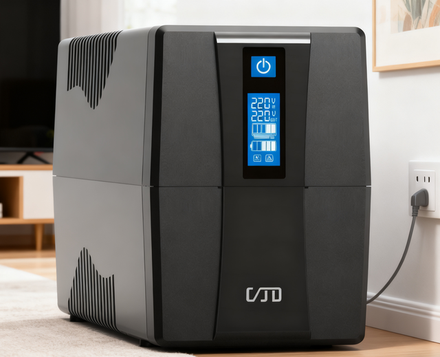 UPS Power Supply - Wide Voltage Input,LCD/LED Optional,1200VA 720W Single Phase  Backup UPS for PC & Home Battery Backup