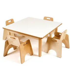 manufactures montessori school daycare nursery wooden rattan nordic table and chairs for children