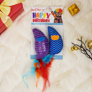 Juguete de Peluche para Gatos con Plumas, Interactivo, para Masticar, Feliz Cumpleaños - Product Image 4