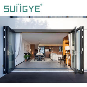 Porte pliante de sécurité SUNGYE NFRC, design de porte principale, glissement sans effort, porte pliante latérale complète, porte pliante à deux battants, porte de terrasse extérieure, porte de séparation - Product Image 2