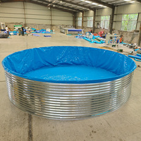 Bassin à poissons circulaire en toile de tôle galvanisée modulaire en PVC avec accessoires complets