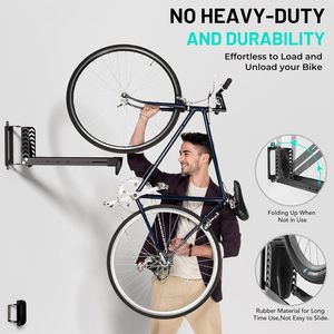 <span class=keywords><strong>Porte</strong></span>-vélos noir montage <span class=keywords><strong>mural</strong></span> cintres de vélo support de vélo <span class=keywords><strong>vertical</strong></span> peu encombrant support de suspension intérieur-prend en charge 77 lb pas lourd - Product Image 3