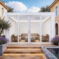 Pergola bioclimatique à toit rétractable à lames orientables, pergola bioclimatique 3x5 motorisée et réglable