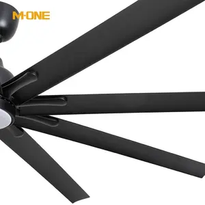 Manufacturer Led Light 24w 84 Inch Black Aluminium 9 Blade Dc Remote Control Modern Big Size Large Industrial Ceiling Fan