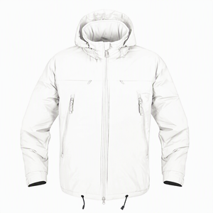 Chaqueta Acolchada con Capucha para Hombre, Color Sólido, Cierre de Cremallera, Resistente al Viento, Relleno Grueso de Poliéster, Ropa Exterior Informal de Invierno - Product Image 5