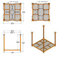 Support de rangement populaire pour rouleaux de tapis, rouleaux de tissu ou pneus