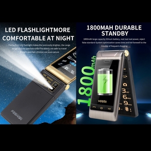Tốt nhất sản phẩm mới của 2024 2.8 inch + 2.4 inch 5900mAh pin hỗ trợ FM SOS gia đình số lớn phím Dual Sim lật điện thoại - Product Image 6