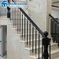 Rampe d'escalier moderne simple en aluminium à fixation au sol pour grenier, couloir, intérieur, style luxe léger, pour duplex, auto-décoration