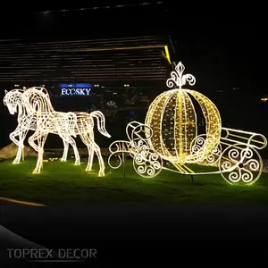 New product Christmas horse lighted outdoor christmas decoration horse carriage
