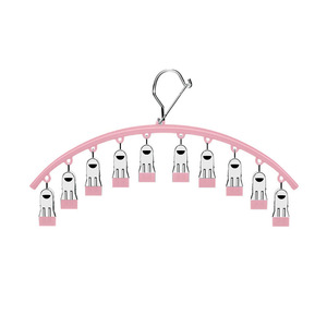 Porte-chaussettes incurvé avec 10 pinces pour sécher les chaussettes et les vêtements, pinces à linge pour sécher les sous-vêtements et les chaussettes des enfants. - Product Image 5
