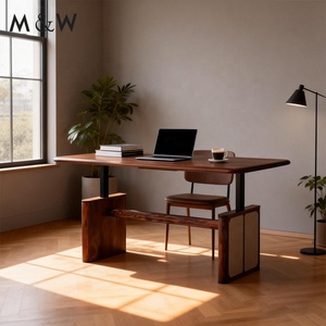 Escritorio Ejecutivo Ergonómico <span class=keywords><strong>de</strong></span> Madera Contrachapada M&W Modern Luxury Furniture, Ajustable en Altura para Trabajar <span class=keywords><strong>de</strong></span> Pie o Sentado - Product Image 3