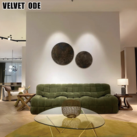 Nouveauté Canapé de luxe en tissu doux de designer - Kashima Grid - Couture en peluche 3 places Chic et élégant pour un salon moderne et lumineux