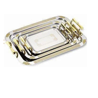 High-End 3-Piece Stainless Steel Modern Melayani Baki Set dipoles menyelesaikan tugas berat Organizer Untuk hotel restoran dapur