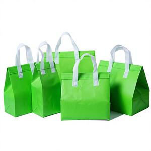 Sacs isothermes personnalisés multifonctionnels pour livraison, style aluminium, auto-adhésifs, non-tissés, avec poignée pour fermeture - Product Image 1