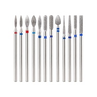 12 styles de fraises de manucure pour nettoyer les cuticules, éliminer les peaux mortes, fraises diamantées pour manucure et pédicure, outils de nettoyage des cuticules, embouts de perceuse à ongles
