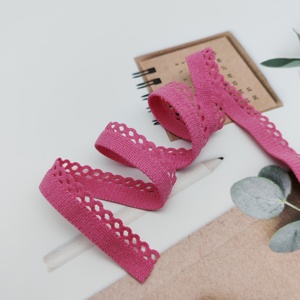 Cinta elástica de tejido grueso de grano ondulado personalizada, cinta con asa para bolsa, cinta con borde de flores, Spandex/nailon de 1cm/5cm para un estilo ecológico - Product Image 1