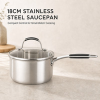 Vente en gros de casseroles en acier inoxydable de 18 cm avec couvercle en verre, pot de cuisson à induction, fabricant d'ustensiles de cuisine OEM ODM sur mesure
