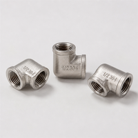 Raccords de tuyauterie en acier inoxydable 304, coudes carrés à 90 degrés BSPP BSPT, filetage double femelle 1/2 pouce DN15, lisses et résistants à la corrosion