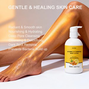 Lotion corporelle éclaircissante naturelle pour la peau, nettoyage de la peau, lutte contre l'acné, élimination des cicatrices, dommages du soleil, uniformité du teint, curcuma, vitamine C, pour les taches brunes - Product Image 3