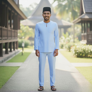 Borong Exclusive Baju Melayu Teluk Belanga Coton allemand décontracté Automne Femme adulte Raya 2026 Prix d'usine Qualité constante - Product Image 6