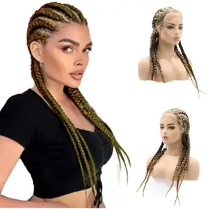 New full lace and braided wigs wholesale braided wigs black front lace hand-braided hair