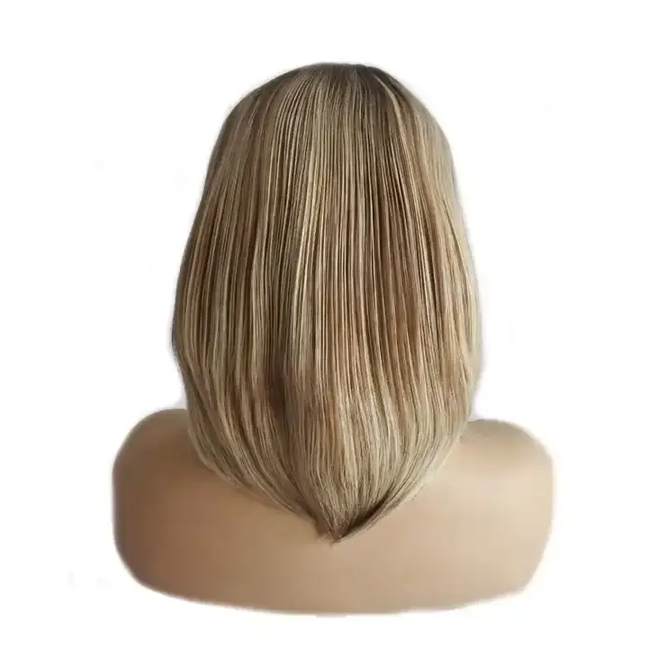 Wig rambut manusia Sheitels Eropa pirang bersinar wig kualitas tinggi untuk wanita putih