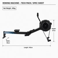 Máquina de Remo de Aire de Nuevo Tipo para Interiores, Máquina de Remo con Resistencia Ajustable para Gimnasio y Fitness