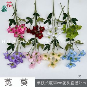 ดอกกุหลาบผ้าไหมเทียม 6 หัว สไตล์โมเดิร์น สำหรับตกแต่งงานแต่งงานในร่ม - Product Image 4
