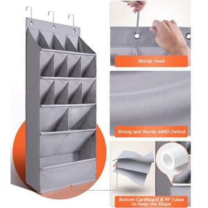 Large 15-Pocket Foldable Hanging Storage Organizer <b>Shoe</b> Holder Closet System with Clothes Storage and Wardrobe Space-Saving - Product Image 2