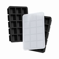 Bac à glaçons en silicone 15 trous réutilisable de qualité alimentaire moule carré flexible personnalisé pour machine à glaçons avec couvercle pour boissons