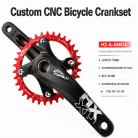 Pédalier VTT 34T BCD104 en alliage d'aluminium CNC, rouge personnalisé, avec bras de manivelle 1X à chaîne unique, pièces de vélo OEM ODM, vente en gros directe usine
