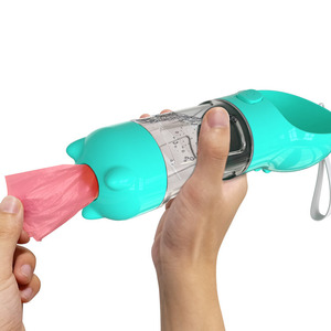 Vendita calda di alta qualità portatile 500ml 300ml tazza multifunzionale cane gatto all'aperto da viaggio mangiatoia scatola per cacca