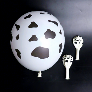 Ballons en latex de 12 pouces à motif <span class=keywords><strong>girafe</strong></span>, 100 par couleur par paquet, imprimés vache, flocon de neige, feuille, thème zoo, décoration d'anniversaire - Product Image 2