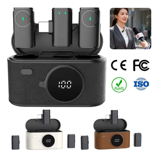 AI SX101 Wireless Microphone Omnidirectional Plastic Microphone for iPhone Android Vlogging Podcast Noise Cancellation Feature