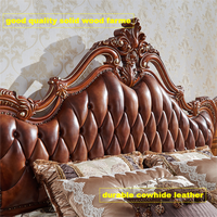 Lit de style européen de luxe, taille king, meubles royaux, ensemble de chambre à coucher antique doré pour hôtel