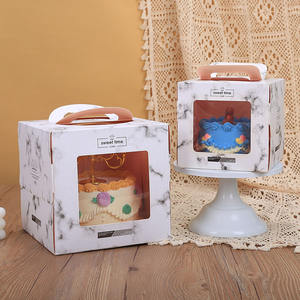 Mini boîte à gâteau Bento transparente personnalisée pour <span class=keywords><strong>anniversaire</strong></span> Boîtes d'emballage en papier pliantes pour gâteaux - Product Image 2