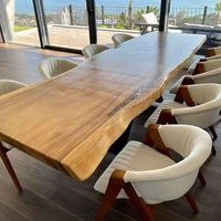 Mesa de Comedor MORE DESIGN de Madera Maciza de Nogal con Borde Natural para Restaurante, Muebles de Cocina Modernos a Precio de Fábrica