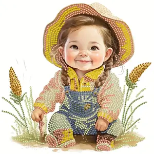 Farm Cowboy Kid 5d Diamond Painting Kit con diamante parcial Diy Painting y Diamond Adult Principiante Simple Diy Painting Kit