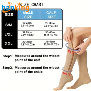 High Elastic Unisex Compression Socks Side Zipper Stockings Leg Protection <strong>Varicose</strong> Vein <strong>Prevention</strong> and Improved Circulation - Product Image 6