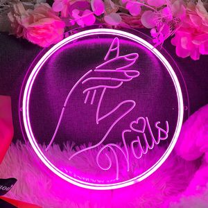 ZPLNOSIN Nails Neon Sign Circle LED Wall Decor For Spa Beauty Salon Studio 3D Art Design - Product Image 2