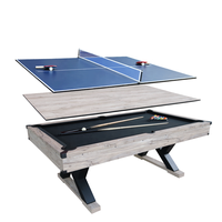 En Stock Mesa de Juego Multifunción 3 en 1 de 7 Pies, Combo de Ping Pong, Billar y Comedor para Uso Doméstico