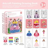 Puzzle de livre d'images princesse créatif fait à la main peinture pour enfants poke amusant robe autocollant unique jouets passés