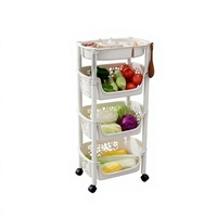 Chariot de rangement à roulettes à 3 niveaux pour cuisine et maison, organisateur multi-niveaux pour collations, jouets et articles divers