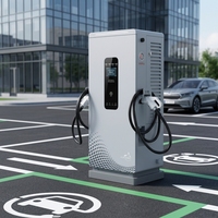 Station de recharge DC au sol de qualité commerciale, double pistolet, chargeur EV 160 kW pour flotte, parking et logistique