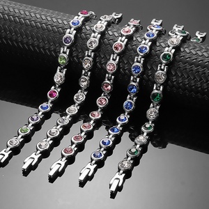 Wholesale Stainless Steel Silver Plated Magnetic Therapy Classic <b>Bracelet</b> Women Crystal Pain Relief Waterproof Trendy Health - Product Image 2
