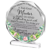 Trophée de lauréat personnalisé en acrylique transparent avec impression numérique personnalisée et marquage à chaud - Marque PH Modèle 0026